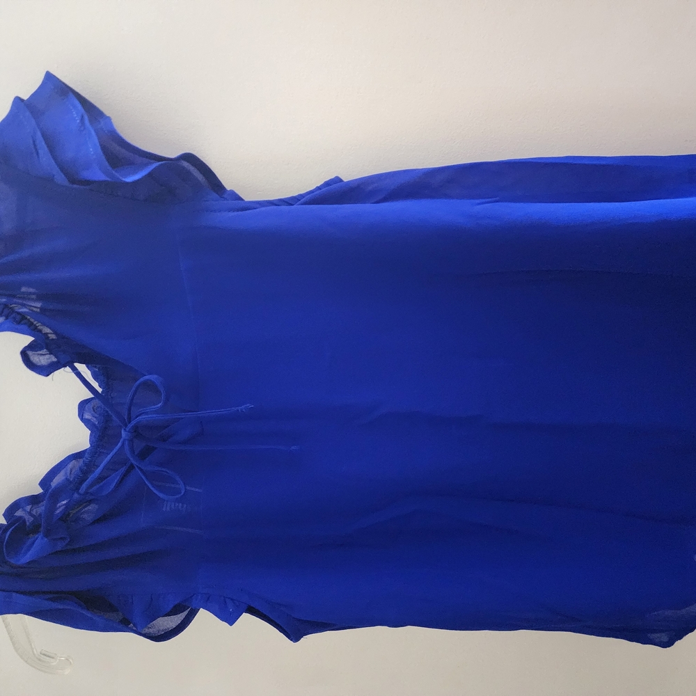 Vibrant Blue Ruffled Dress - Picture 2 of 4